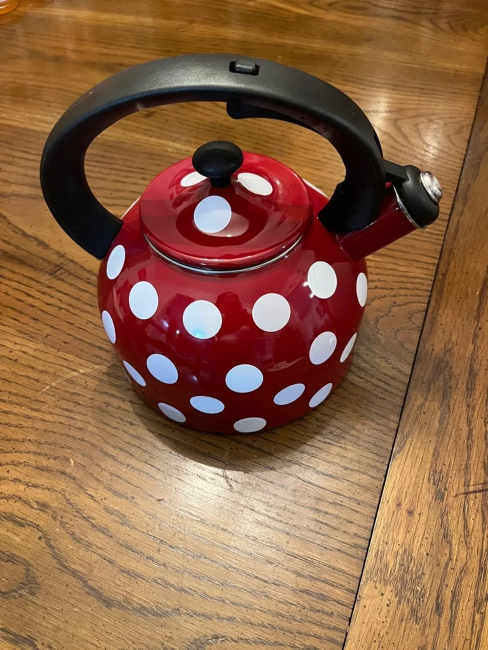 Temptations Red Polka Dot‎ Whistling Tea Kettle